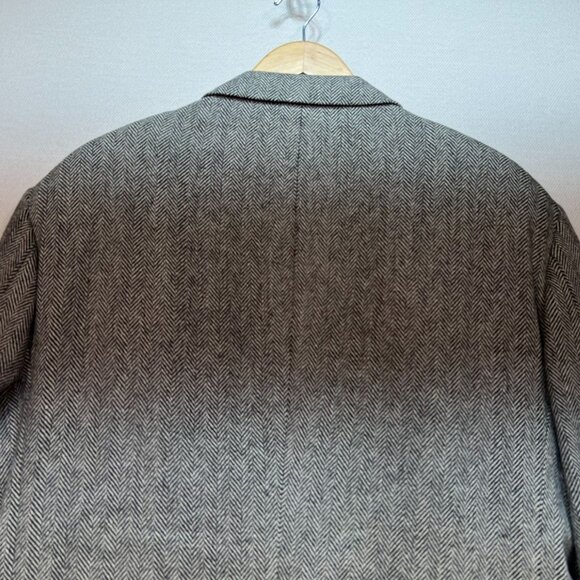 Hil & Archer Mens Wool Herringbone Blazer Coat Jacket 44R Gray Formal Classic - Picture 12 of 13